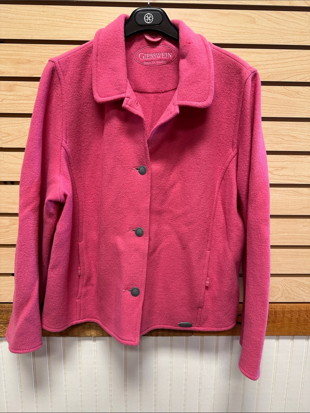 Giesswein Hot Pink Fleece Snap-Front Pea Coat